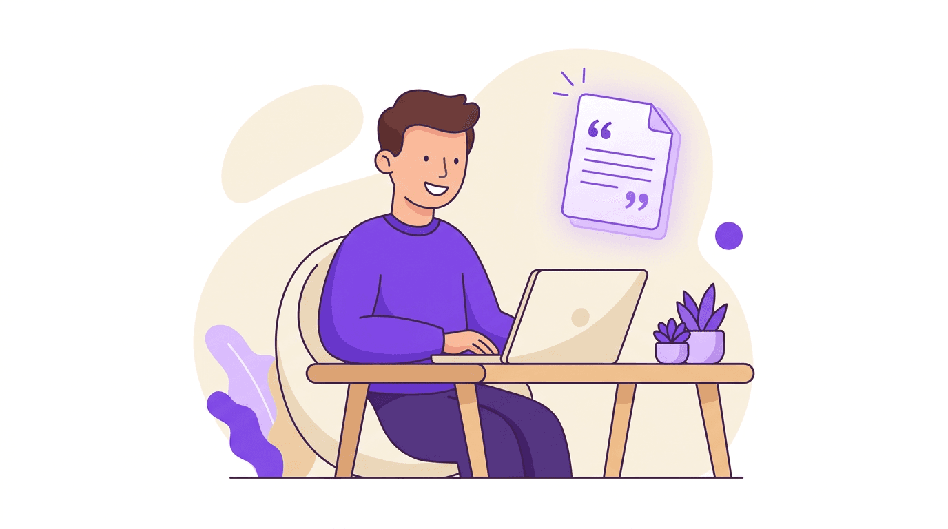 Illustration of someone requesting a quote